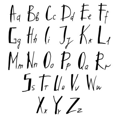 Harfler boyalı fırça