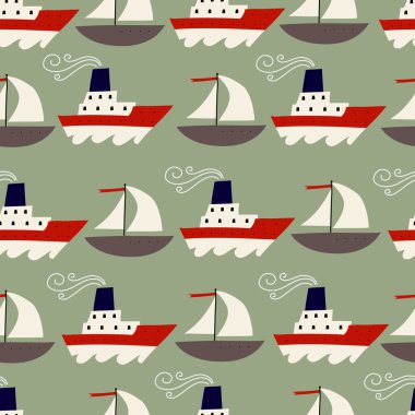 Çocuklar seamless deniz modeli