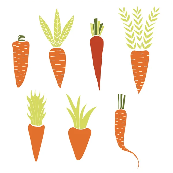 Conjunto de cenouras coloridas — Vetor de Stock