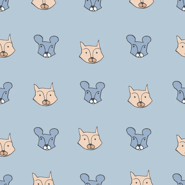 Patrón con animales lindos — Vector de stock