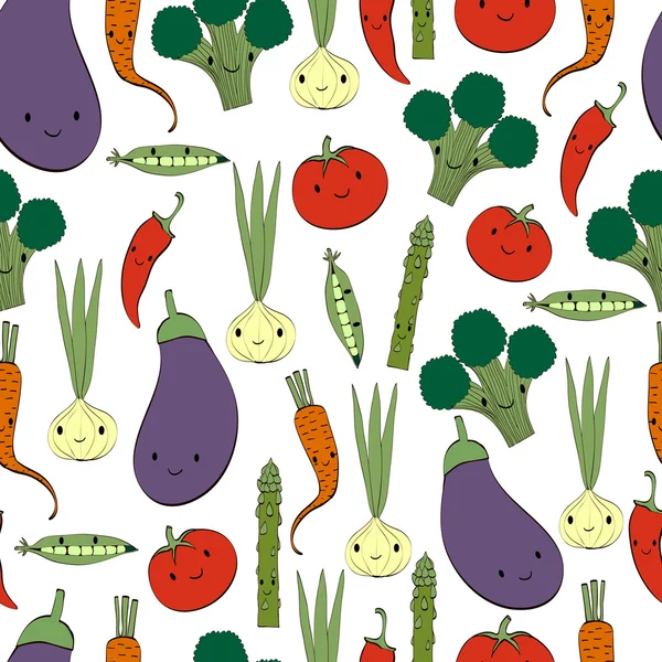 可愛い野菜柄 — ストックベクタ