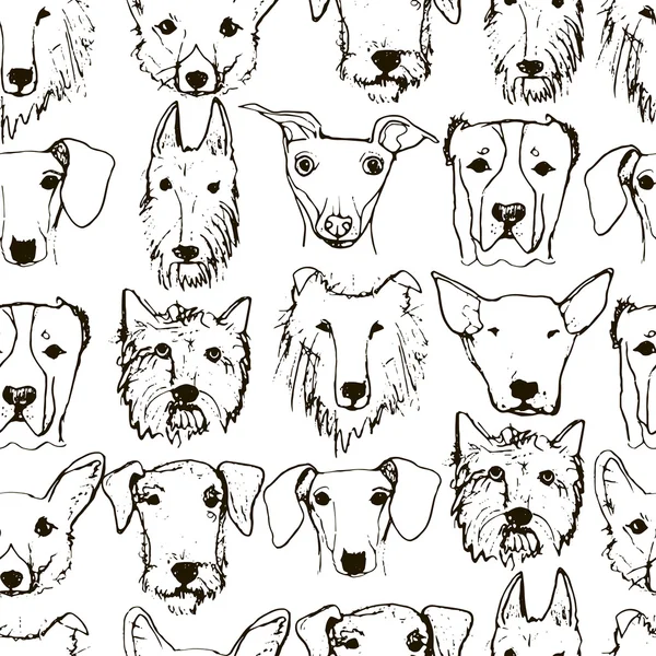 Dogs Heads seamless Pattern — Stock Vector