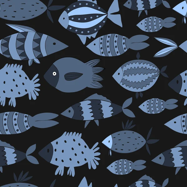 Modèle mignon avec des poissons — Image vectorielle
