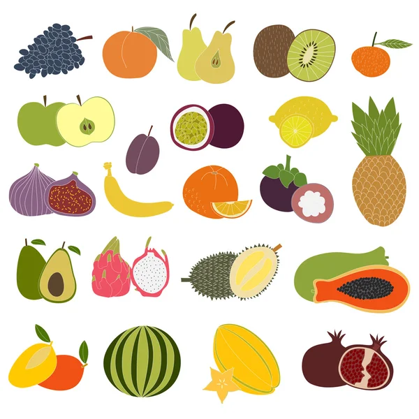Σύνολο φρέσκα φρούτα — Διανυσματικό Αρχείο