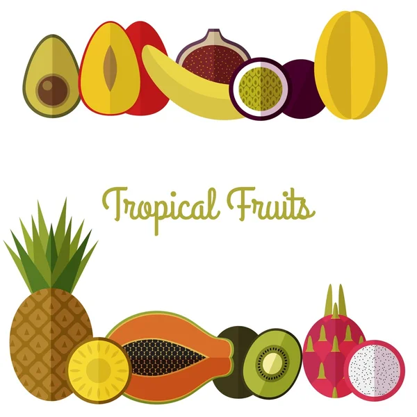 Νωπά τροπικά φρούτα — Διανυσματικό Αρχείο