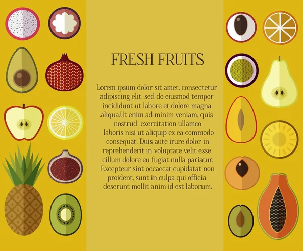 Modelo com frutas frescas — Vetor de Stock