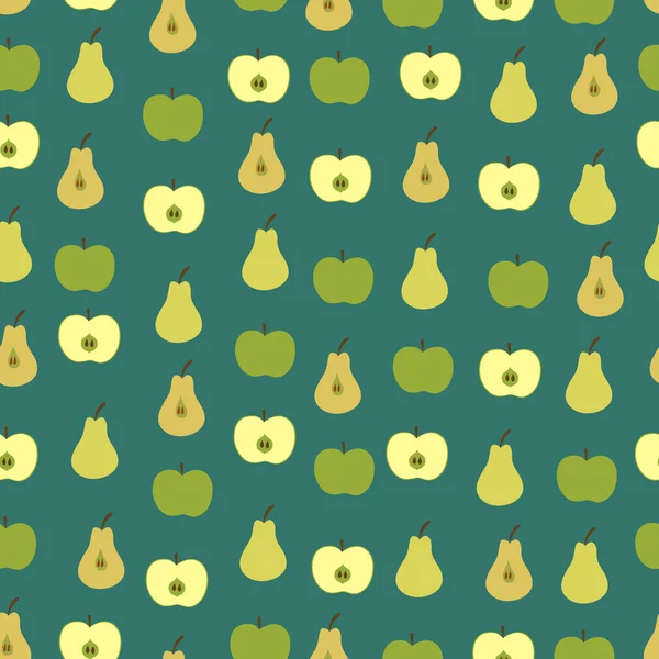 Patrón con Peras y Manzanas — Vector de stock