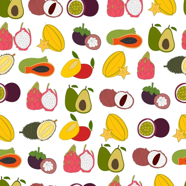 Fresh exotic fruits — Stock Vector