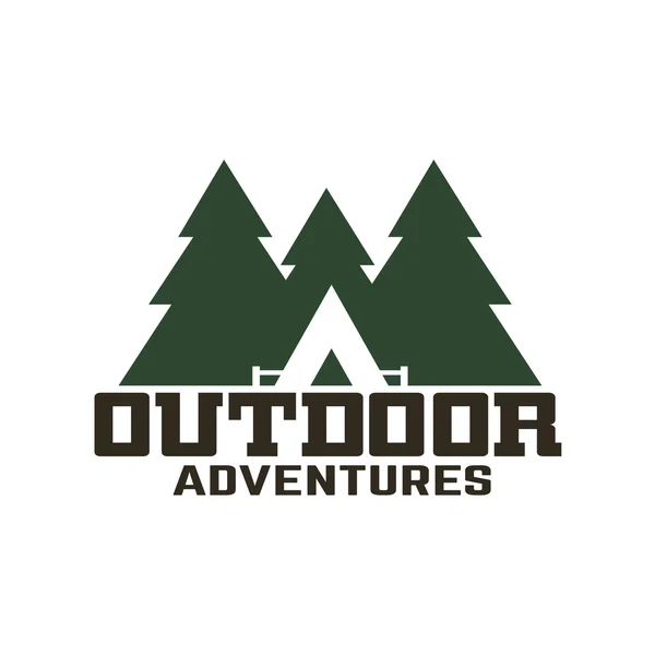 キャンプやアウトドアアドベンチャーのロゴ — ストックベクタ