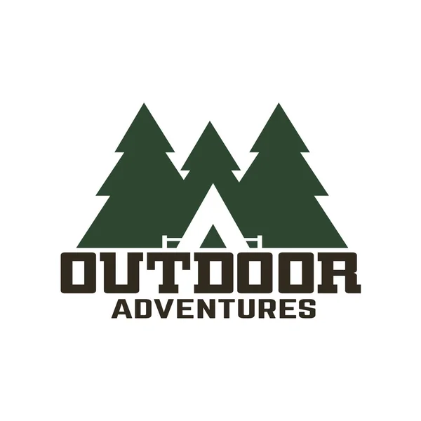 Camping y aventura al aire libre logo — Vector de stock