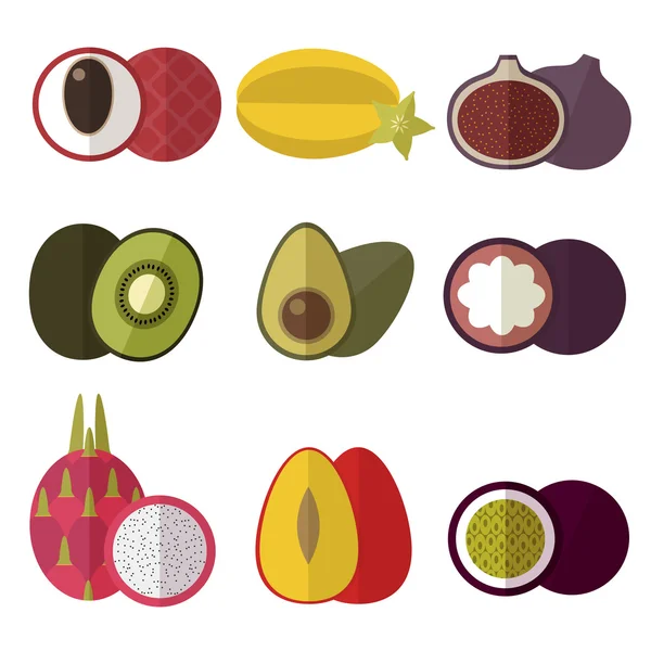 Свежие экзотические фрукты — стоковый вектор