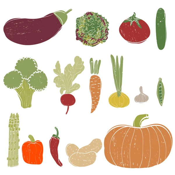 Conjunto de legumes frescos — Vetor de Stock