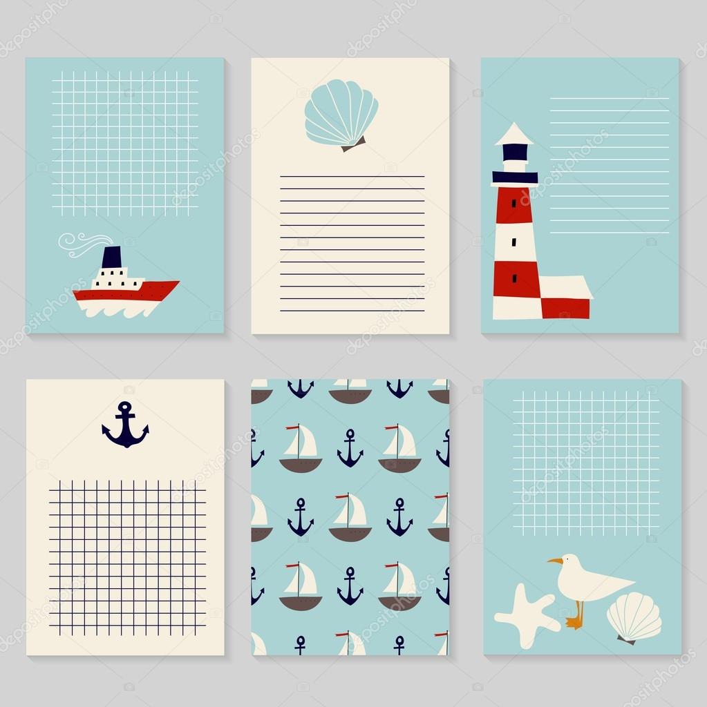 cards in nautical style