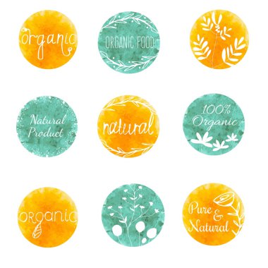 Set of Watercolor logotypes clipart
