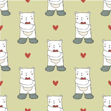 cute polar bears with hearts