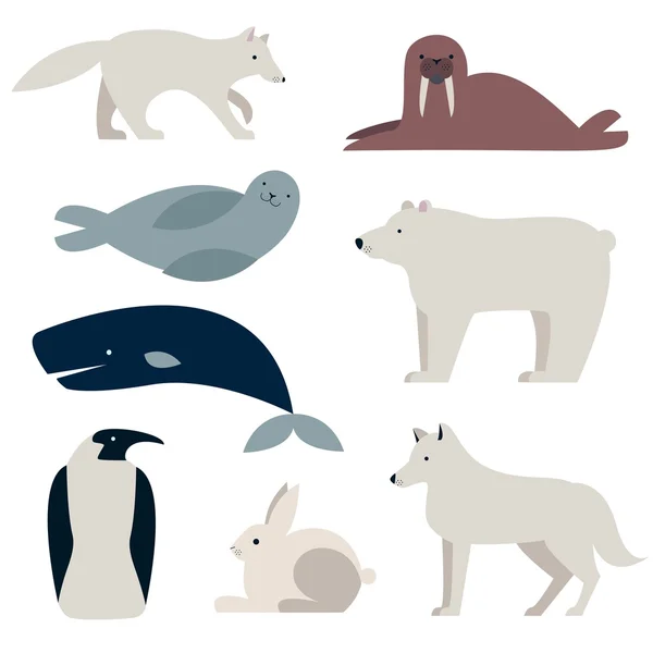 Arctic and Polar Animals set — Wektor stockowy