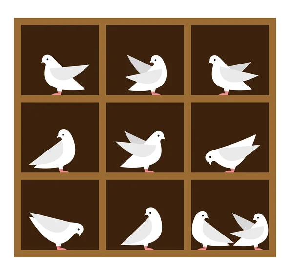 Pigeonhole Principio iconos — Vector de stock