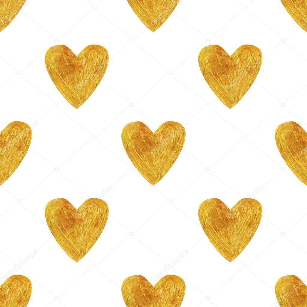 Pattern with gold hearts