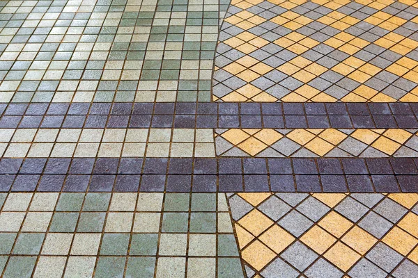 Красива Тротуарна Плитка Сіро Жовтого Клінкерного Цегли Пішохідна Стежка — стокове фото