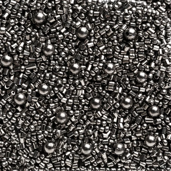 Візерунок Блискучого Сріблястого Бісеру Абстрактне Зображення Тла Текстура Крупним Планом — стокове фото