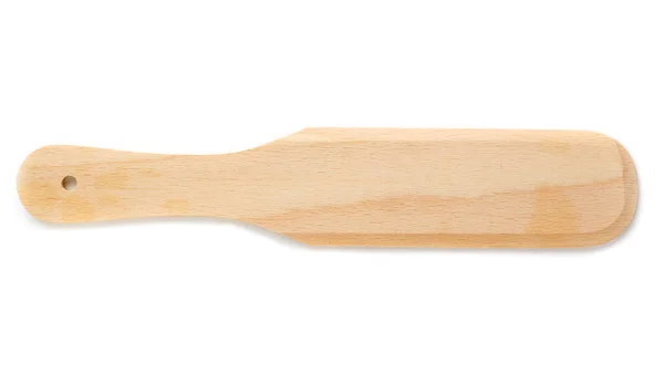 Spatules Bois Simples Outil Cuisine Gros Plan Isolées Sur Fond — Photo