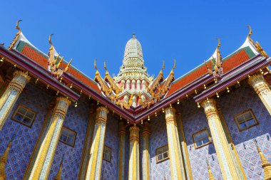 Wat Phra Kaew, Zümrüt Buddha Tapınağı, Tayland, Bangkok. alt görünüm