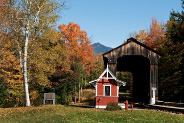Covered Bridge in New Hampshire White Mountains clipart