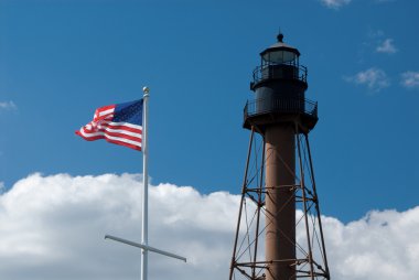 Marblehead feneri Massachusetts tarafından sallıyor Bayrak