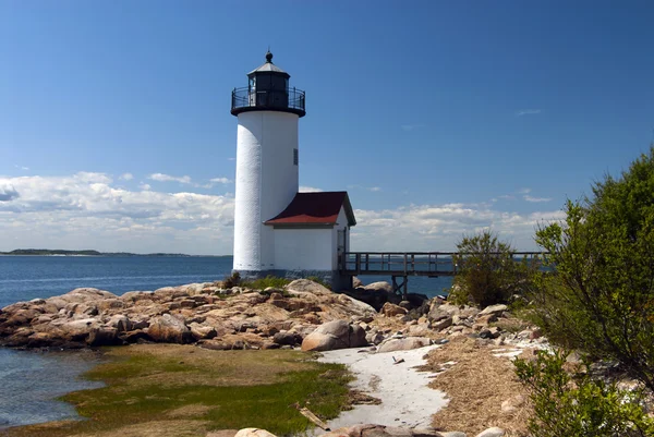 Faro del puerto en Massachusetts — Foto de Stock