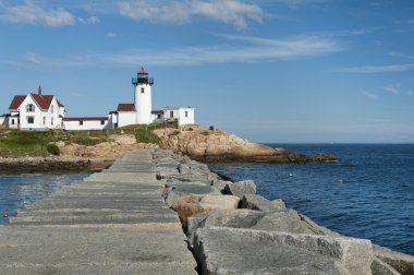 Eastern Point Lighthouse View from Jetty, in Gloucester, Massachusetts