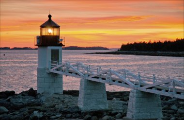 Summer Sunset at Marshall Point Lighthouse in Mid Coast Maine