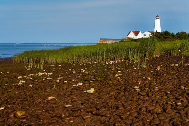 Düşük Tide Lynde noktası deniz feneri Connecticut çevresinde