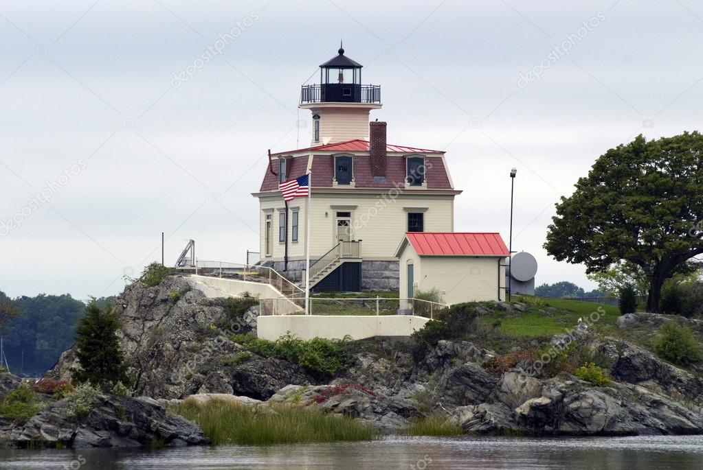 Historic Pomham Rock lighthouse in East Providence, Rhode Island