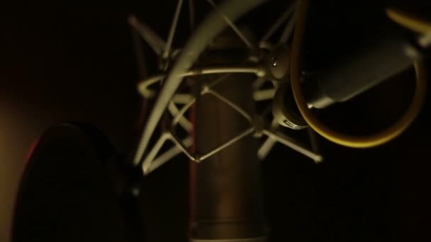 Профессиональный микрофон — стоковое видео