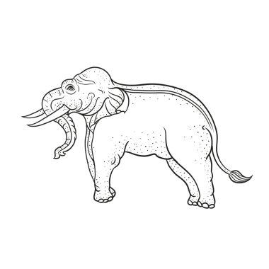 Tayland tarzı çizim filtidae, vektör illüstrasyonu.