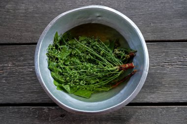 Çiçekler, yapraklar, Tayland halk yemekleri, tatlı biberli, Tayland halk yemekleri,