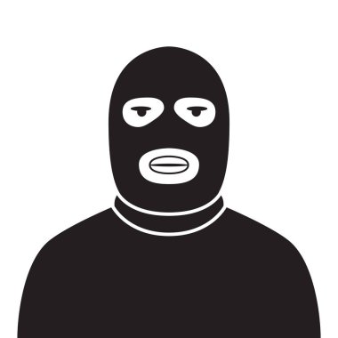 Haydut vektör simgesi, Kara kar maskeli figür, vektör simgesi.