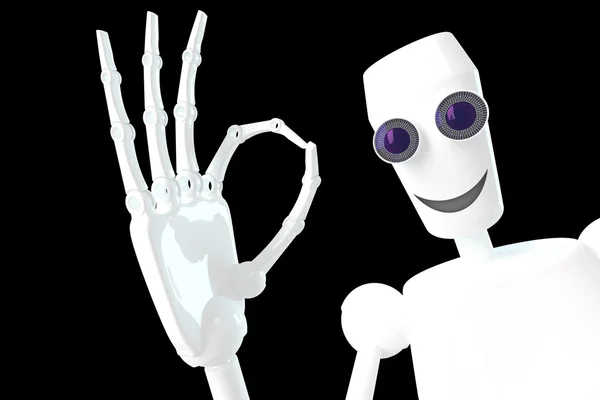 Robot shows gesture OK — Stock Photo, Image