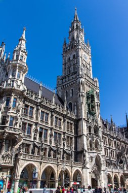 Yeni Belediye Binası, Münih'in Marienplatz, Almanya'da, 2015