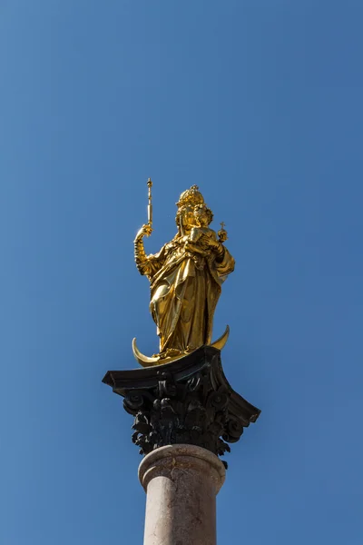 Marian column of Munich at Marienplatz, Germany, 2015 Stock Picture