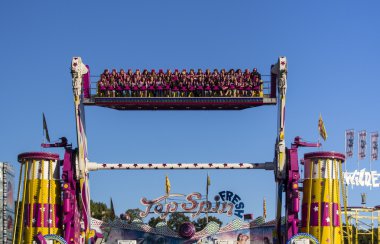 Top Spin ride at Oktoberfest in Munich, Germany, 2015