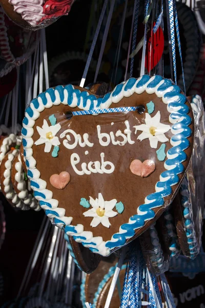 Peperkoek hart bij Theresienwiese in München, Duitsland, 2015 — Stockfoto