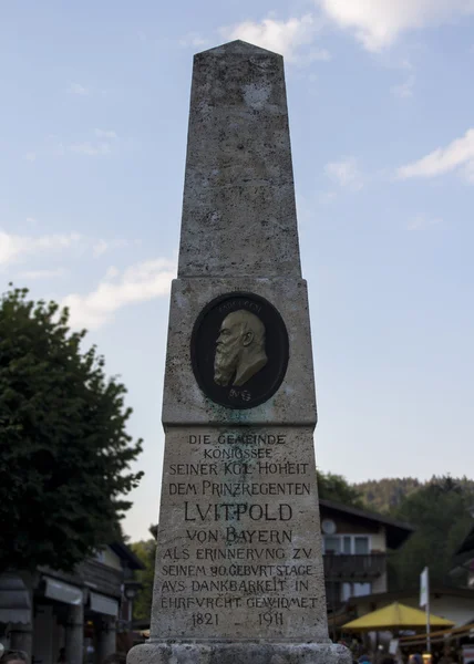 Obelisk in Schoenau at the Koenigssee, Germany, 2015 — Stock Photo, Image