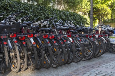 Münih, Almanya, 2015 şehir merkezinde Bisiklet