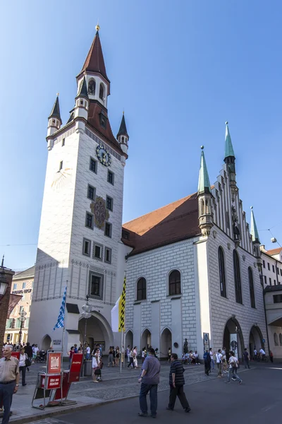 Staroměstská radnice a z Mnichova na náměstí Marienplatz, Německo, 2015 — Stock fotografie