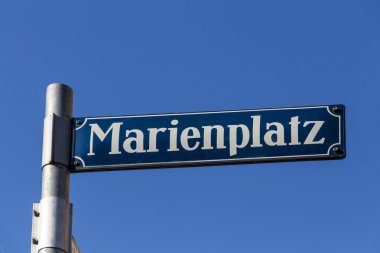 Sokak iz Marienplatz Münih, Almanya, 2015