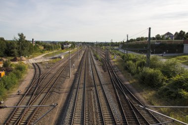 Demiryolu Werdau, Almanya, tren istasyonuna 2015 izler.