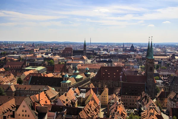 Vista sobre Nuremberga do Castelo Imperial, Alemanha, 2015 — Fotografia de Stock
