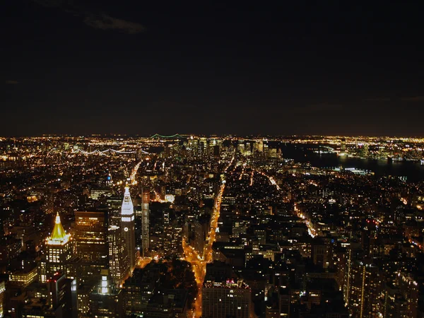 New York City på natten från Empire State Building, 2008 — Stockfoto
