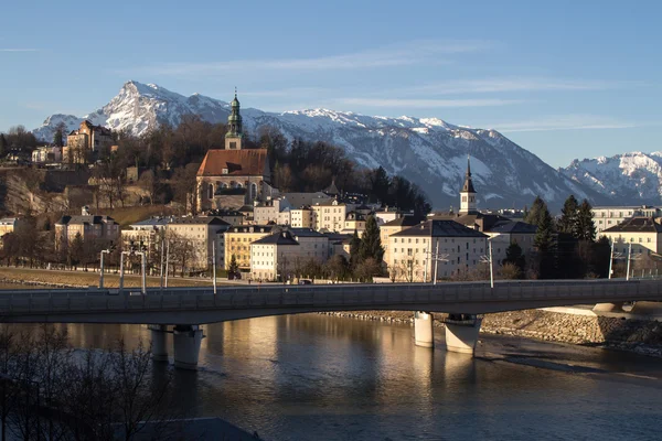 Cityscape at the river Salzach in Salzburg, Austria, 2015 — Stock Photo, Image